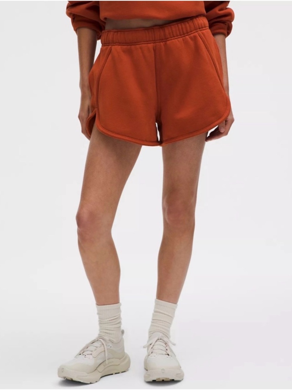 Lululemon Burnt Orange Women's Casual Athletic Shorts oversized scuba 3 inch